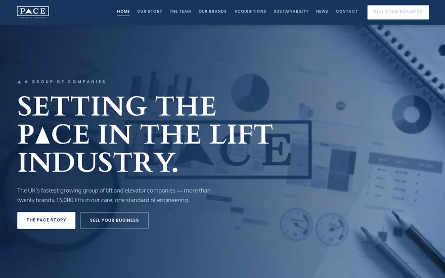The Pace Group concept website homepage